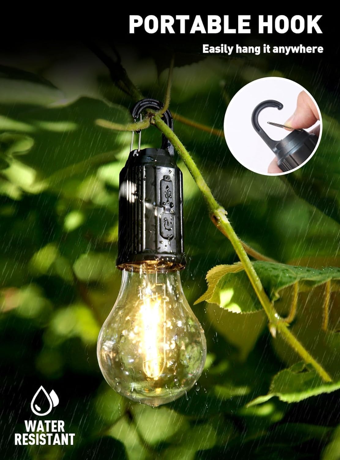 Rechargeable Camping Hanging Bulb ā Portable USB LED Tent Lamp for Outdoor & Emergency