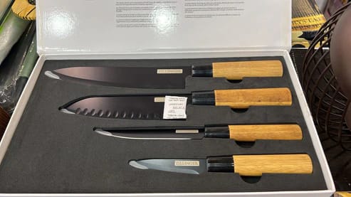 4Pcs Japanese Zillinger Knife Set – High Carbon Stainless Steel Kitchen Knives with Ergonomic Handles