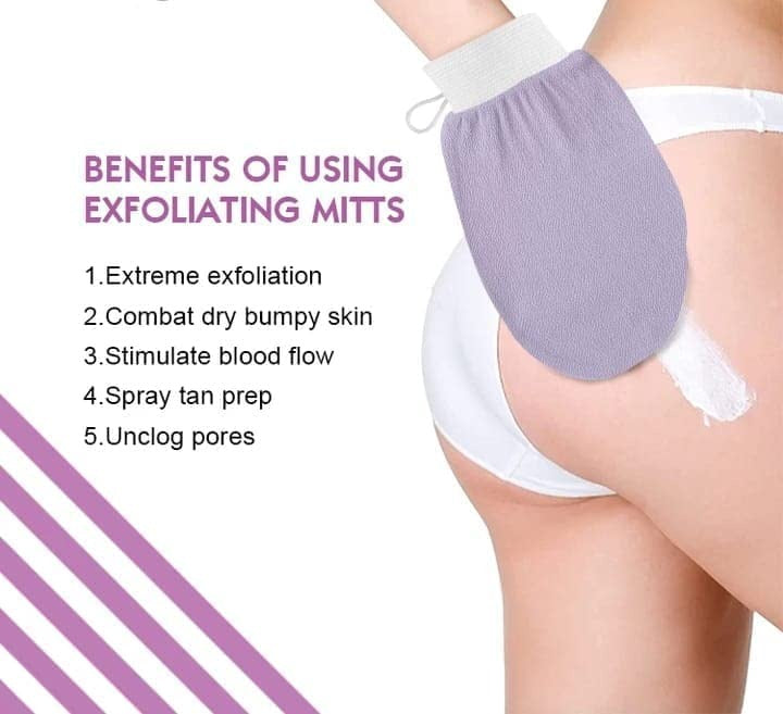 Gotleie Exfoliating Bath Gloves – Dead Skin Remover & Body Scrubber for Smooth, Youthful Skin