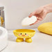 1pc Cute Duck Design Oval Plastic Soap Dish with Drainage Holes for Bathroom and Kitchen
