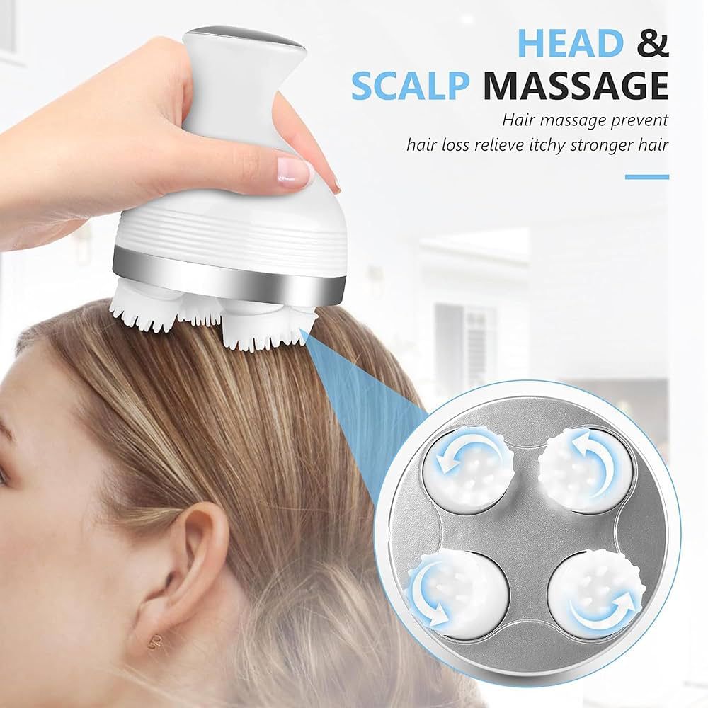 Electric Scalp Massager – Portable Rechargeable Head Massager for Hair Growth, Stress Relief & Relaxation