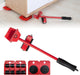 Heavy Duty Furniture Mover Set with Lifter Bar and 4 Wheel Rollers for Easy Appliance Moving