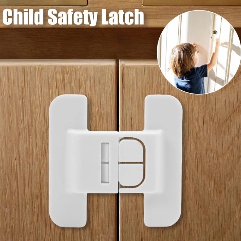 Refrigerator Door Safety Lock – Baby Proof Cabinet & Drawer Lock with Strong Adhesive
