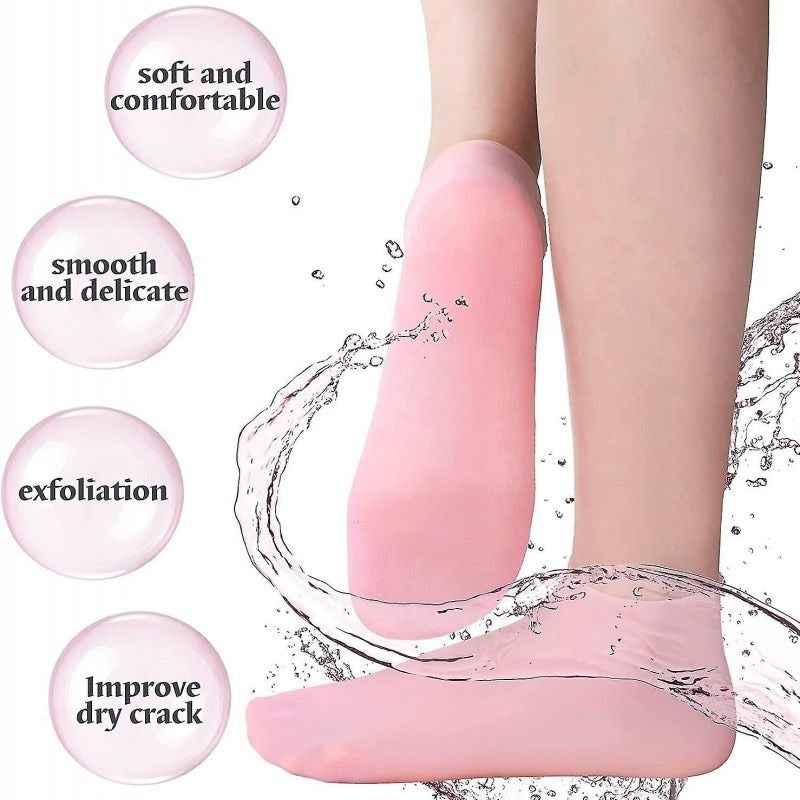 Silicone Gel Heel Moisturizer – Repair Cracked Heels, Hydrate Dry Feet, Overnight Treatment, Reusable & Comfortable Foot Care Solution