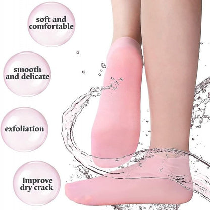 Silicone Gel Heel Moisturizer – Repair Cracked Heels, Hydrate Dry Feet, Overnight Treatment, Reusable & Comfortable Foot Care Solution