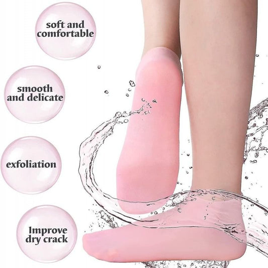 Silicone Gel Heel Moisturizer – Repair Cracked Heels, Hydrate Dry Feet, Overnight Treatment, Reusable & Comfortable Foot Care Solution