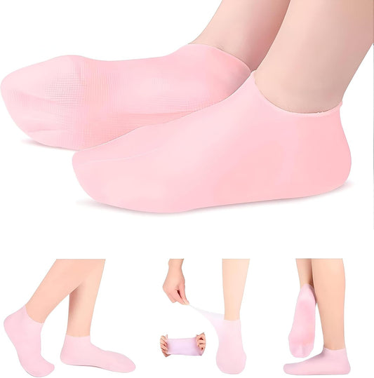 Silicone Gel Heel Moisturizer – Repair Cracked Heels, Hydrate Dry Feet, Overnight Treatment, Reusable & Comfortable Foot Care Solution