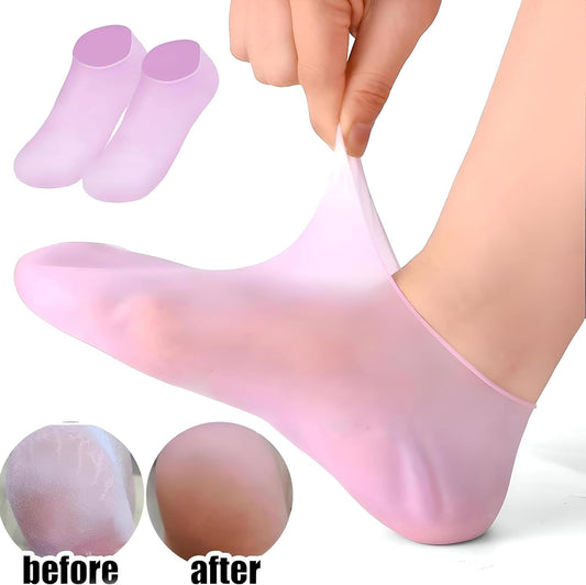 Silicone Gel Heel Moisturizer – Repair Cracked Heels, Hydrate Dry Feet, Overnight Treatment, Reusable & Comfortable Foot Care Solution