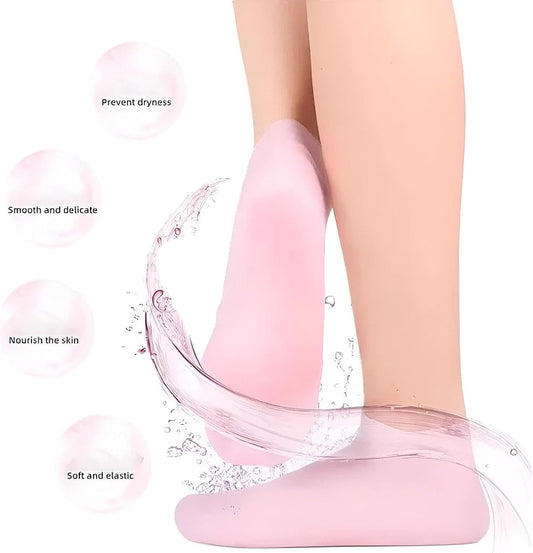 Silicone Gel Heel Moisturizer – Repair Cracked Heels, Hydrate Dry Feet, Overnight Treatment, Reusable & Comfortable Foot Care Solution