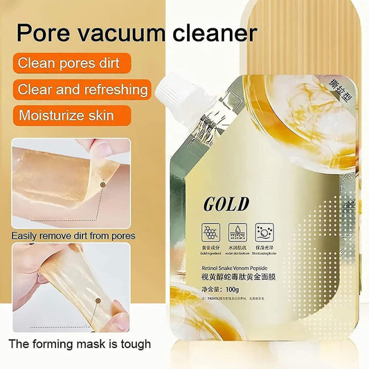Retinol Gold Mask – Deep Moisturizing, Brightening, Anti-Aging, Lifting Oil Tear-Off Face Mask