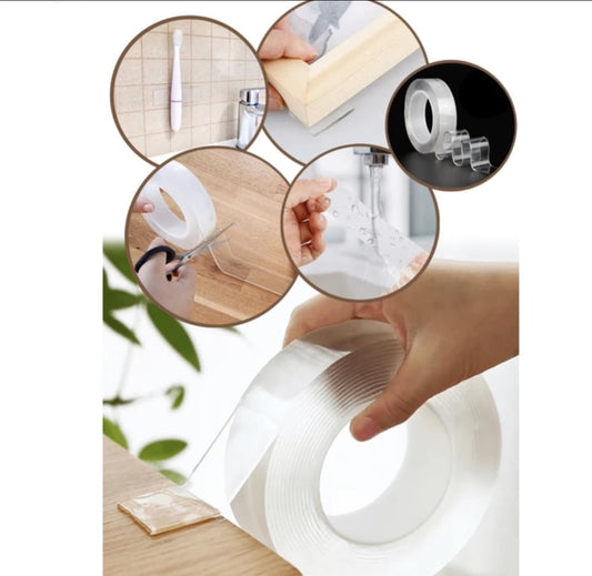 BOSS TAPE Nano Double Sided Adhesive Tape – Washable, Reusable, Heavy Duty High Resistance Carpet & Wall Mount Tape (3 Meters)