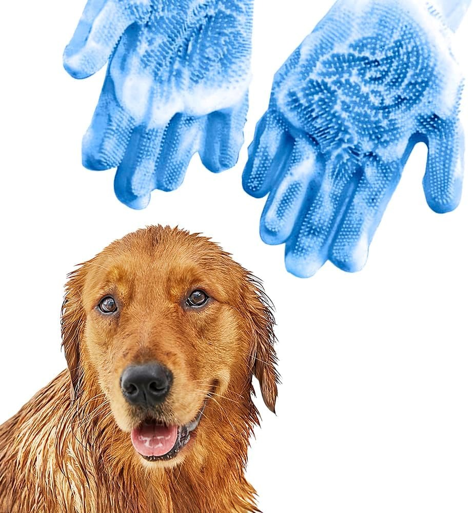 Transfree Pet Grooming Gloves – Massage, Bathing & Hair Removal for Dogs & Cats | Shedding & Cleaning Brush