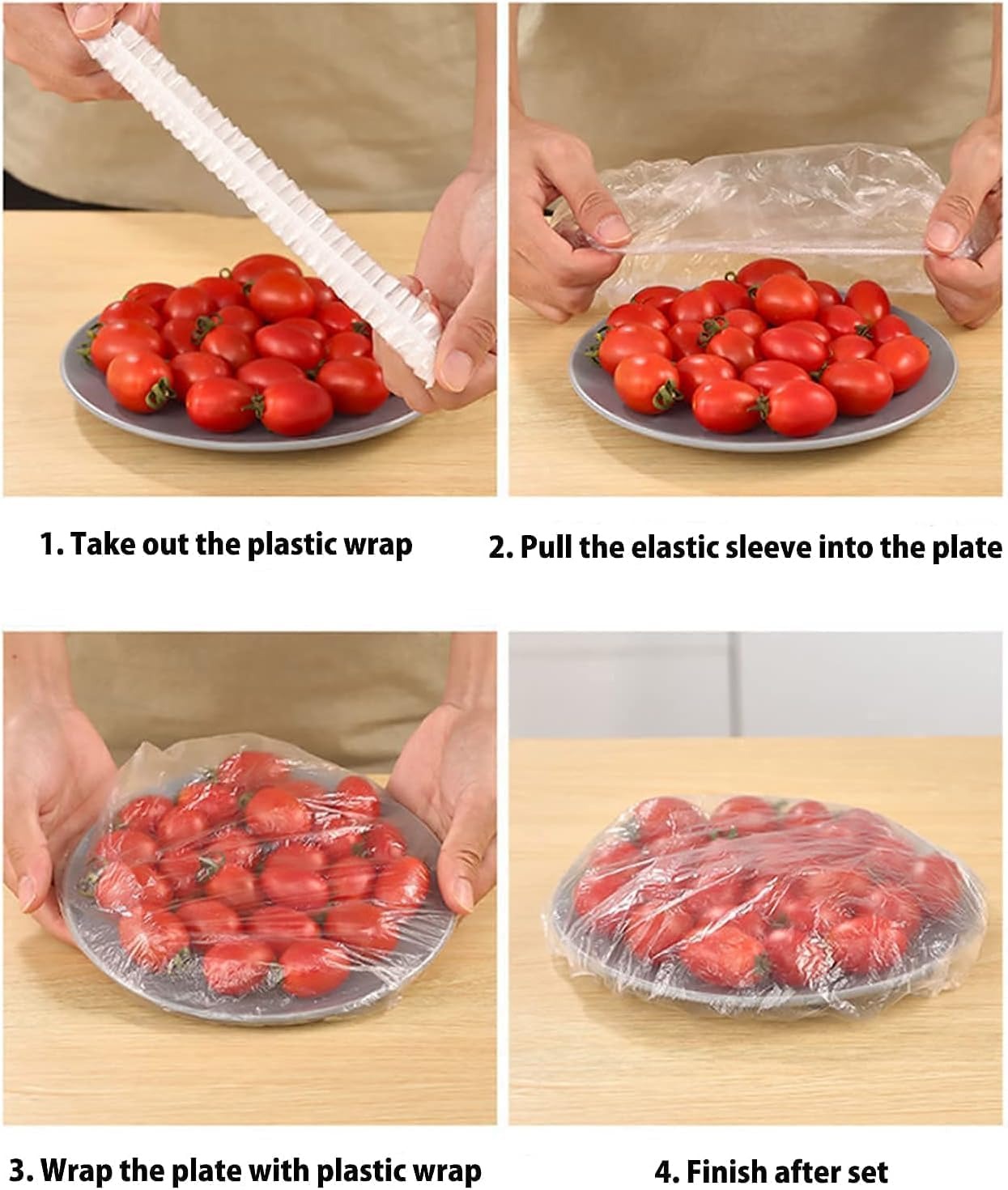 100Pcs White Fresh-Keeping Bags – Reusable Elastic Food Lids for Kitchen Storage, Leftovers & Meal Prep