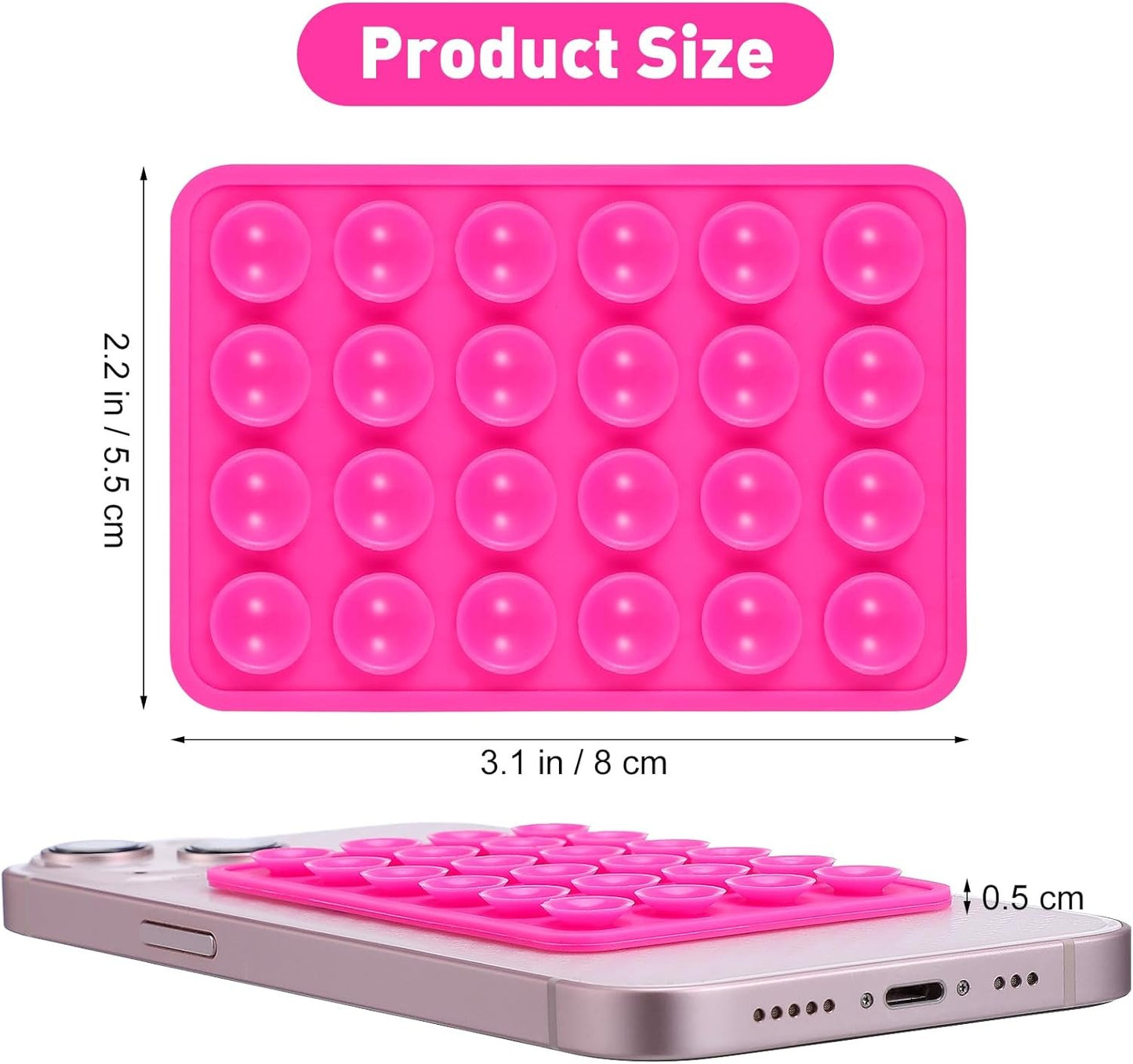 Silicone Suction Phone Case – Adhesive Sticky Pads Grip Mount for Mobile & Videos