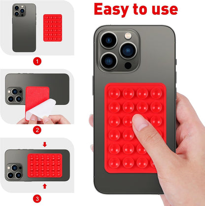Silicone Suction Phone Case – Adhesive Sticky Pads Grip Mount for Mobile & Videos