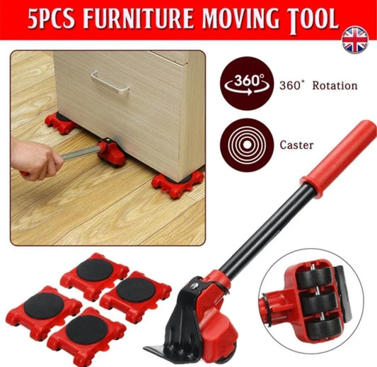 Heavy Duty Furniture Mover Set – Transport Lifter & Moving Wheel Roller with Bar Tool for Heavy Furniture & Appliances