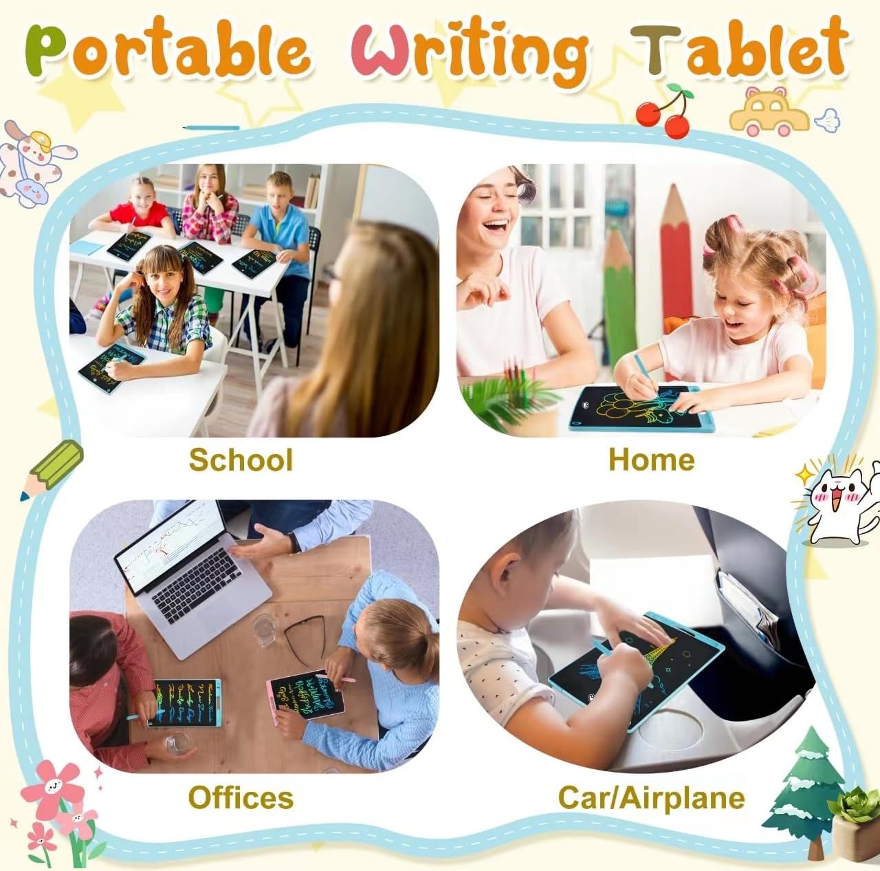 Multi Color Kids LCD Writing Tablet 8.5 Inch – Paperless Electric Drawing Pad