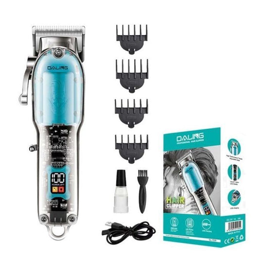 Daling New Transparent Body Hair Trimmer – Cordless Visible Shaver & Barber Cutting Machine for Men