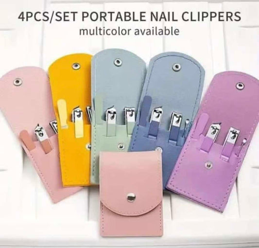 4pcs/set Stainless Steel Manicure Pedicure Set for Men & Women – Nail Clippers, Scissors & Earpick