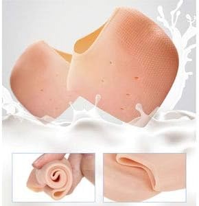Silicone Half Heel Protector Socks – Moisturizing Heel Cushion Inserts, Foot Care Socks, Shoe Bite Protector Combo
