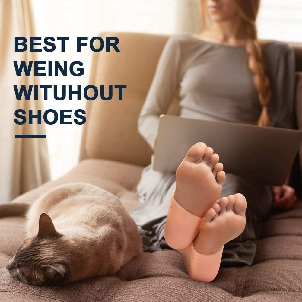 Silicone Half Heel Protector Socks – Moisturizing Heel Cushion Inserts, Foot Care Socks, Shoe Bite Protector Combo
